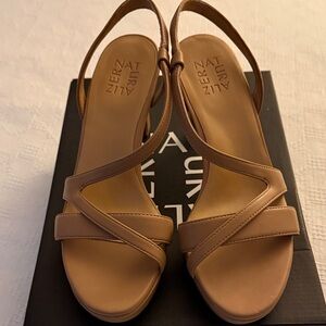 Naturalizer Tan Leather Slingback Sandals